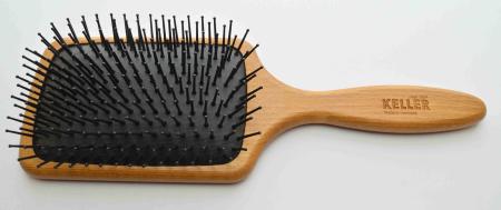 Haarbürste Paddle Buchenholz mit Kunststoffstifte mit Noppen Bürstenfabrik Keller